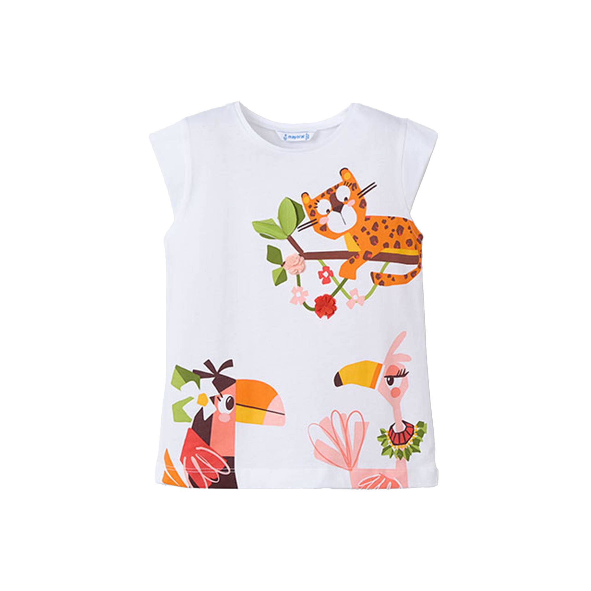 MAYORAL Set 3 pezzi bianco e pesca bambina