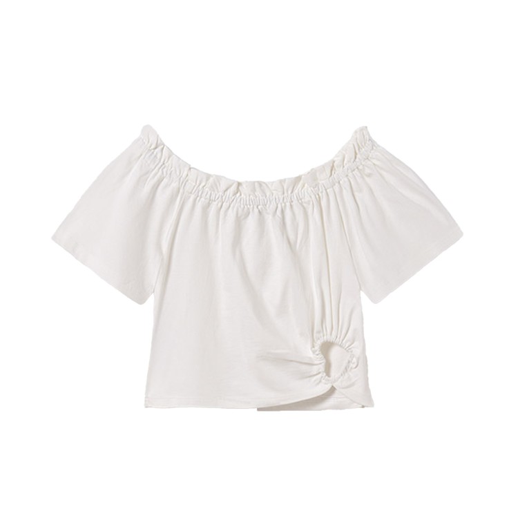 MAYORAL T-shirt bianca con cuore cut-out bambina