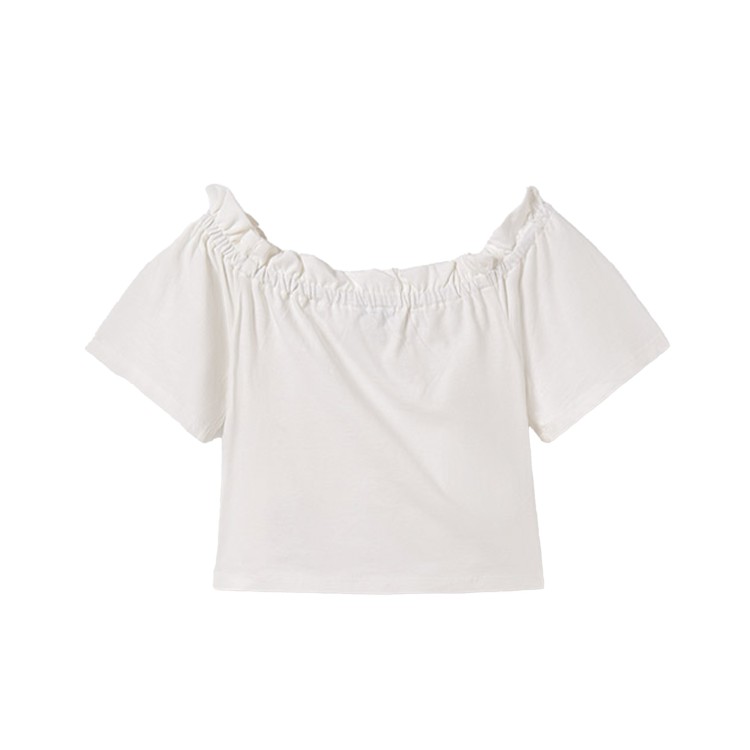 MAYORAL T-shirt bianca con cuore cut-out bambina