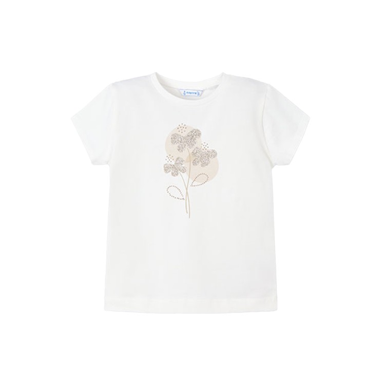 MAYORAL T-shirt bianca con applicazione bambina