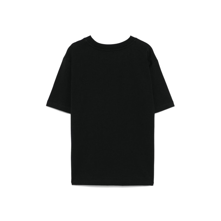 MOSCHINO T-shirt nera con stampa frontale bambini