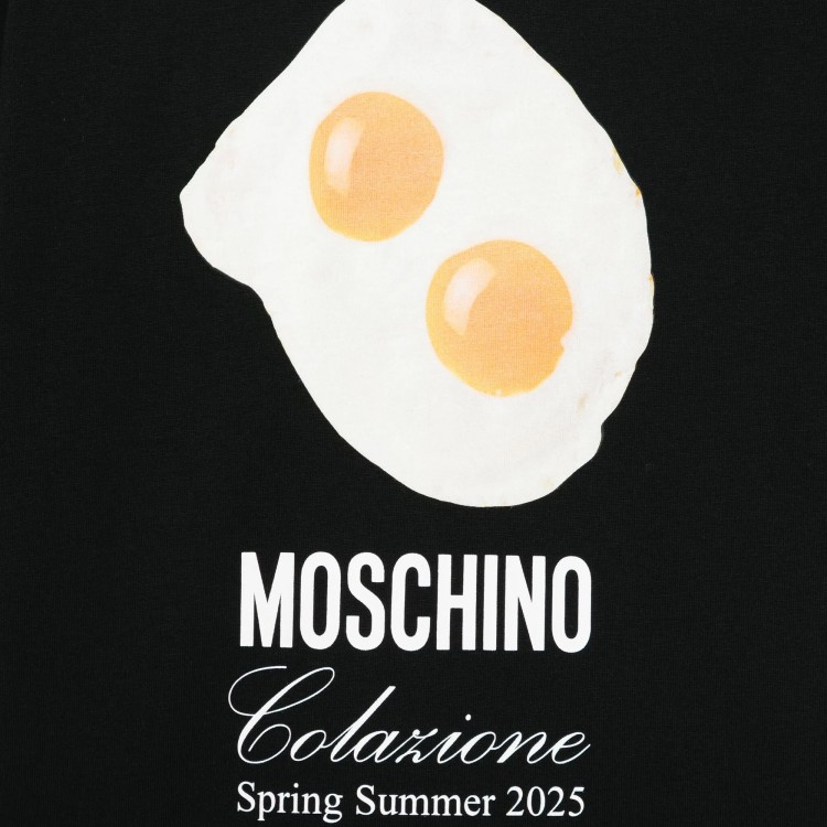 MOSCHINO T-shirt nera con stampa frontale bambini