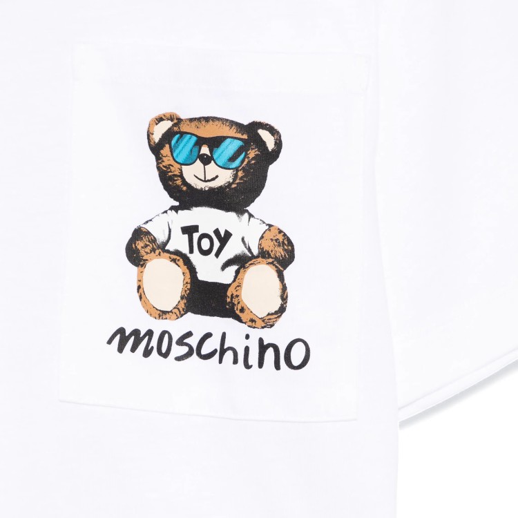 MOSCHINO T-shirt bianca con stampa Teddy bambini