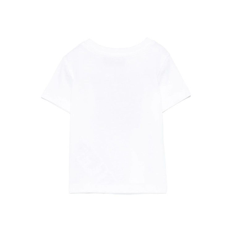 MOSCHINO T-shirt bianca con stampa logo neonati