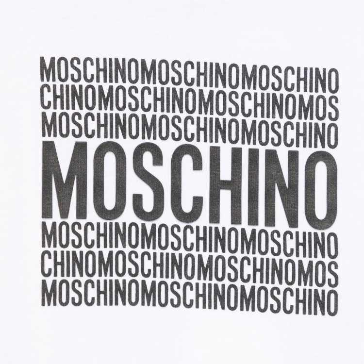 MOSCHINO T-shirt bianca con stampa logo neonati