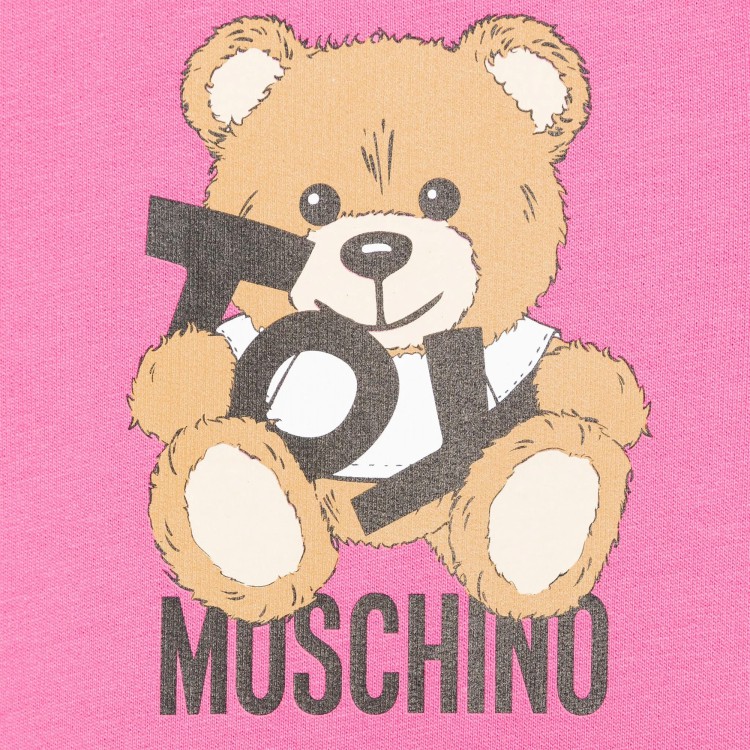 MOSCHINO Abito fucsia con stampa Teddy neonata