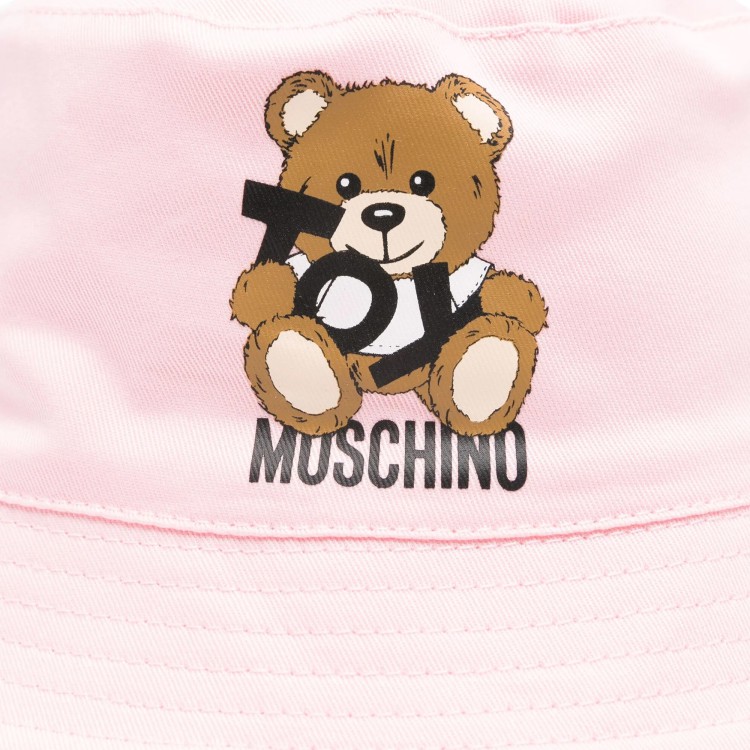 MOSCHINO Cappello bucket rosa con stampa Teddy Bear neonata