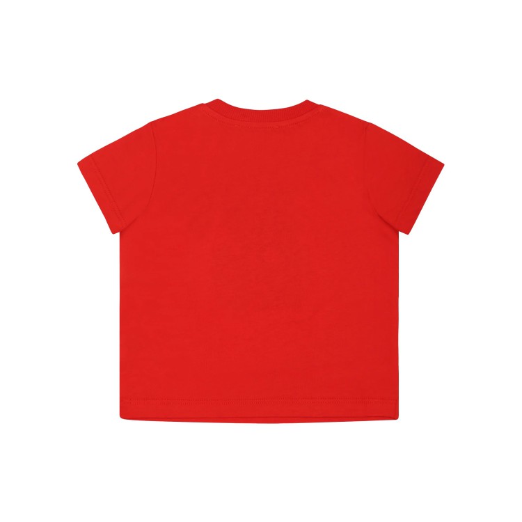 MOSCHINO T-shirt rossa con stampa Teddy neonati