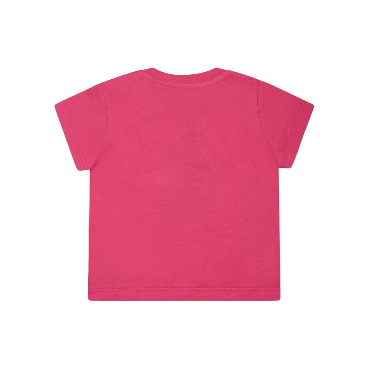 MOSCHINO T-shirt fucsia con stampa Teddy neonati