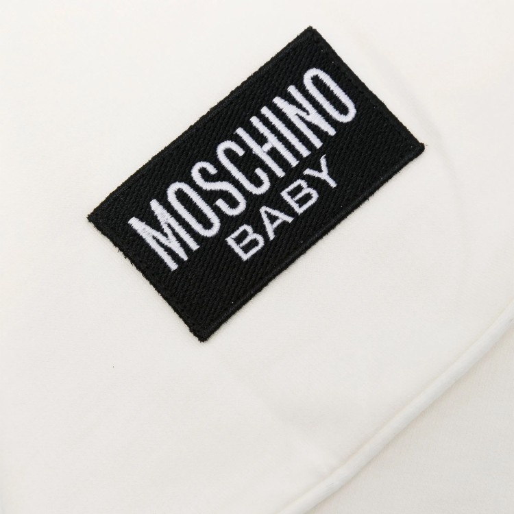 MOSCHINO Coperta avorio con stampa logo neonati