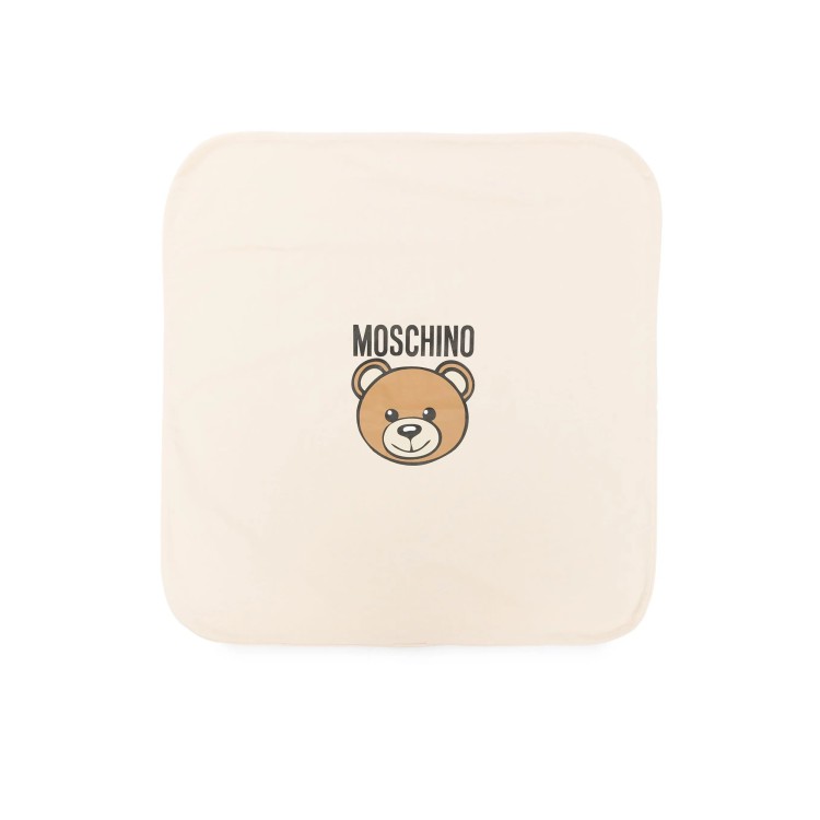 MOSCHINO Coperta beige con stampa logo neonati