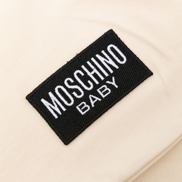 MOSCHINO Coperta beige con stampa logo neonati