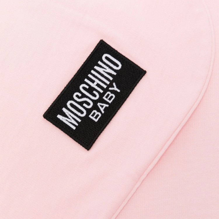 MOSCHINO Coperta rosa con stampa logo neonati