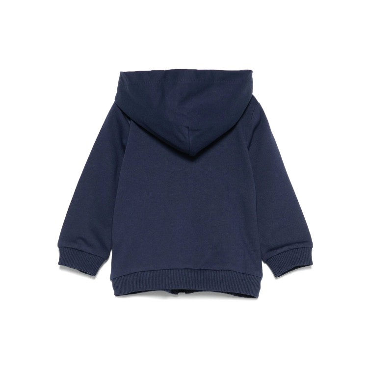 MOSCHINO Felpa blu navy full-zip con cappuccio neonati