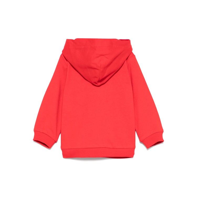 MOSCHINO Felpa rossa full-zip con cappuccio neonati