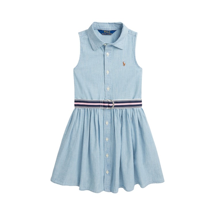 RALPH LAUREN Abito in denim con cintura bambina