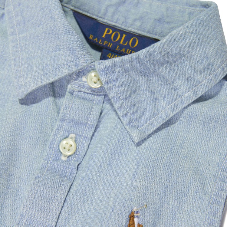 RALPH LAUREN Abito in denim con cintura bambina