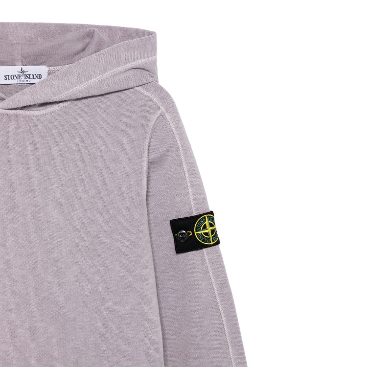 STONE ISLAND Felpa glicine con cappuccio Compass bambini