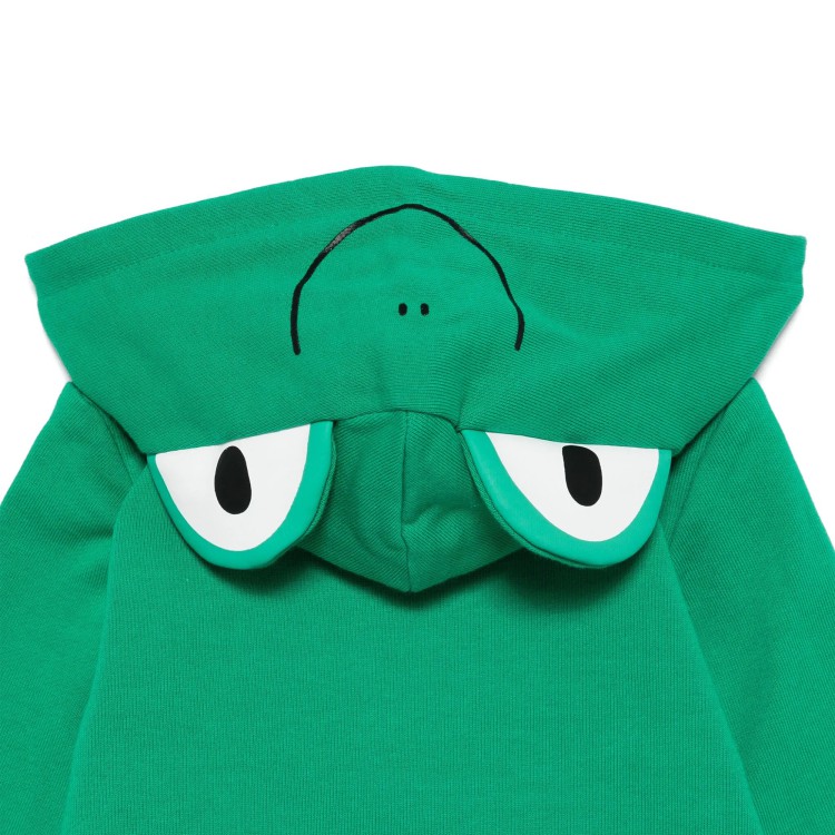 STELLA McCARTNEY Felpa verde full-zip con cappuccio e applicazioni neonati