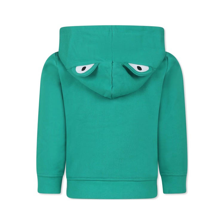 STELLA McCARTNEY Felpa verde full zip con cappuccio bambini