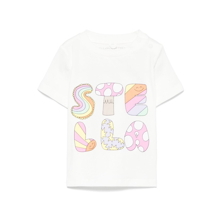 STELLA McCARTNEY T-shirt bianca con stampa neonata