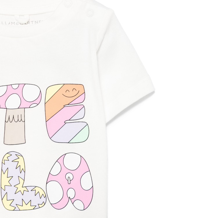 STELLA McCARTNEY T-shirt bianca con stampa neonata