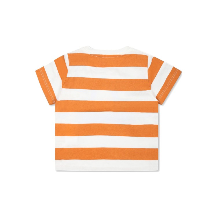 STELLA McCARTNEY T-shirt bianca e arancione con stampa neonato