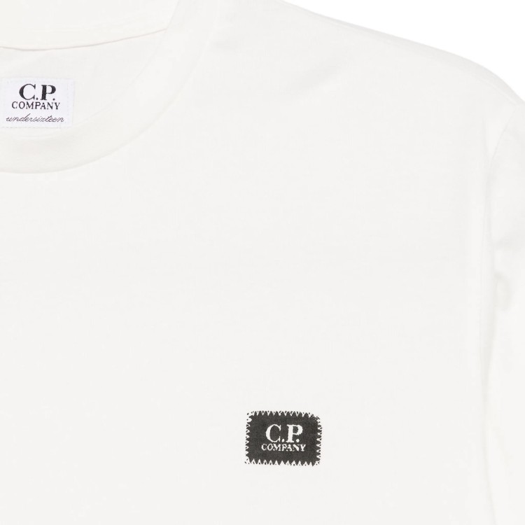 C.P. COMPANY T-shirt bianca con logo sul petto bambini