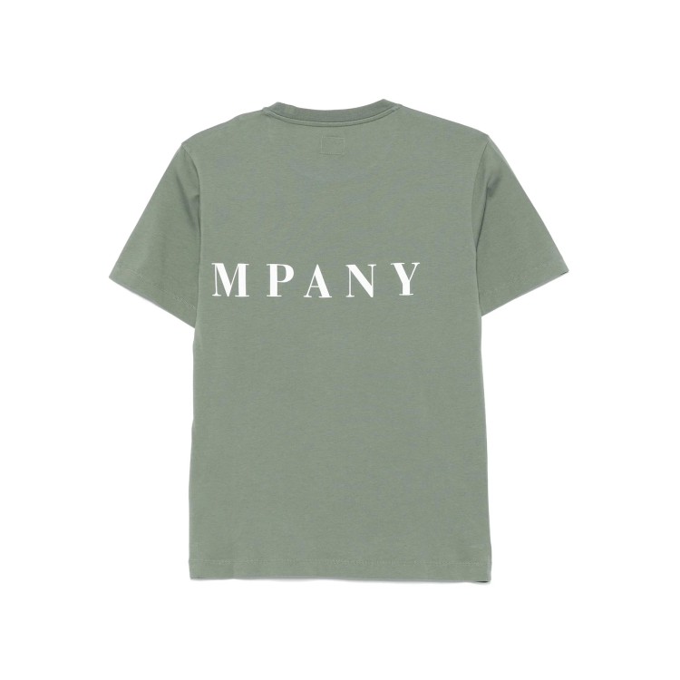 C.P. COMPANY T-shirt verde con stampa logo bambino