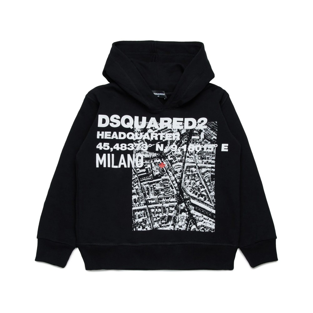 DSQUARED Felpa nera con...