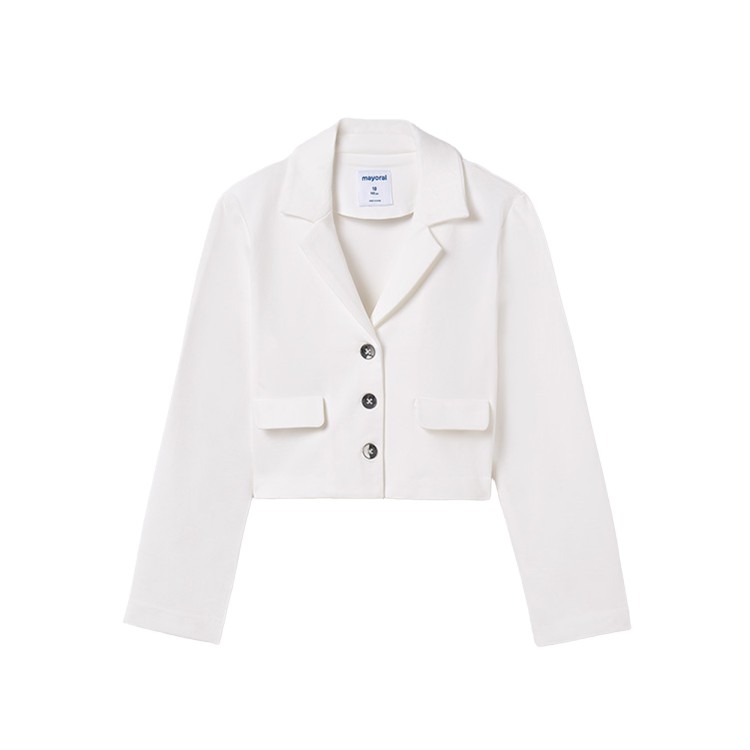 MAYORAL Blazer bianco cropped bambina