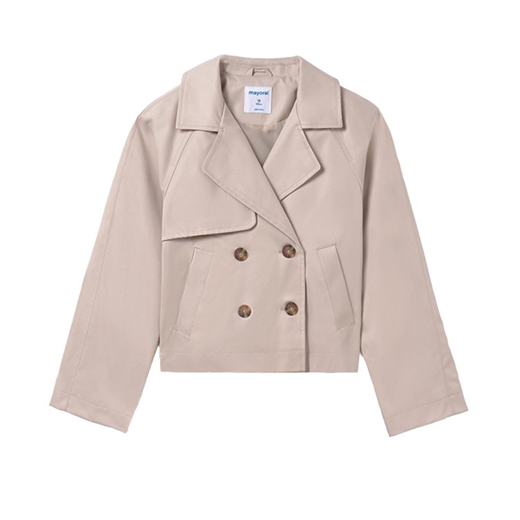 MAYORAL Giacca trench beige cropped bambina