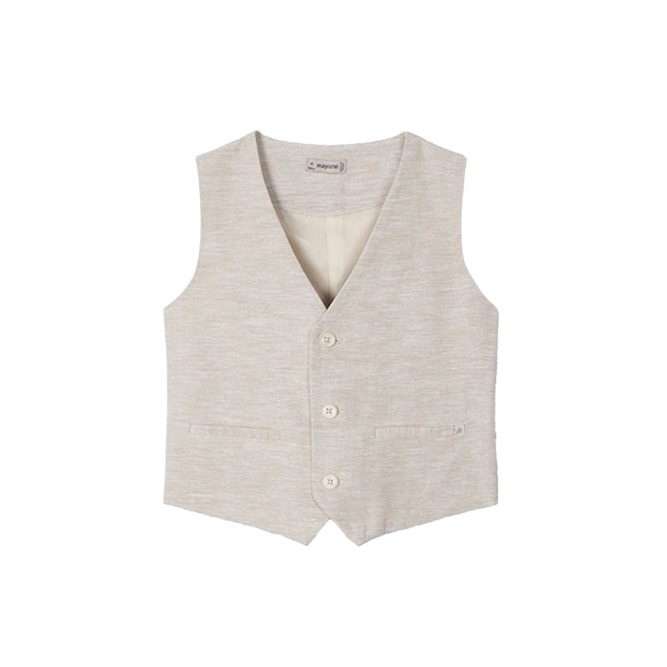 MAYORAL Gilet sabbia in misto lino bambino