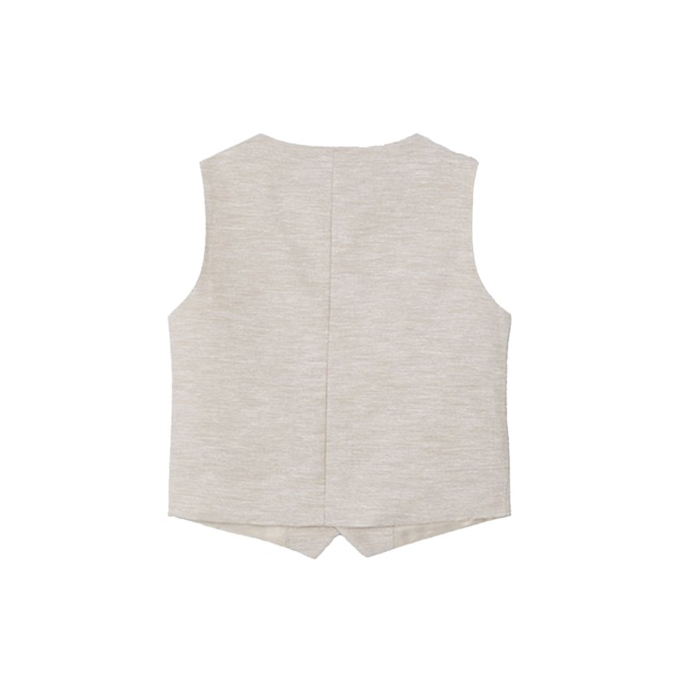 MAYORAL Gilet sabbia in misto lino bambino