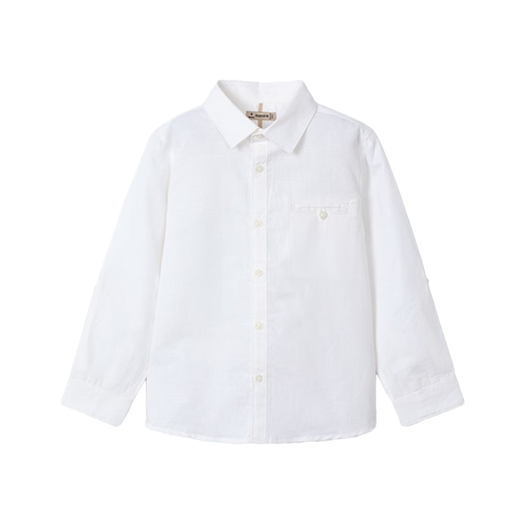 MAYORAL Camicia bianca di lino bambino