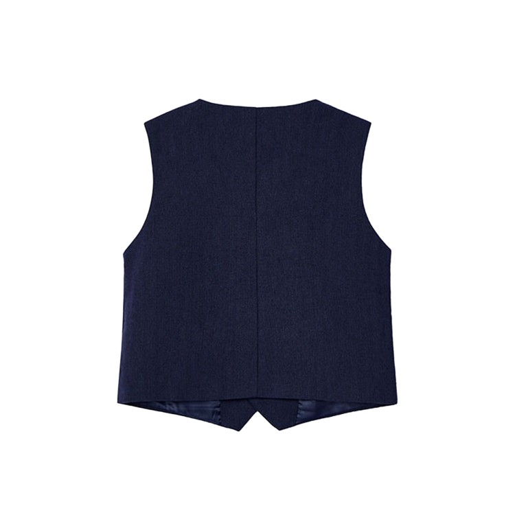 MAYORAL Gilet blu in misto lino bambino