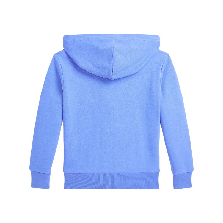 RALPH LAUREN Felpa azzurra full-zip con cappuccio bambino