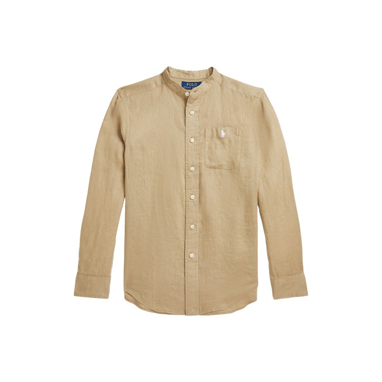 RALPH LAUREN Camicia beige colletto alla coreana bambino