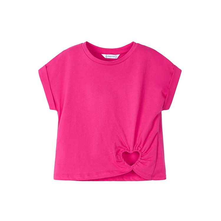 MAYORAL T-shirt magenta con cuore cut-out bambina