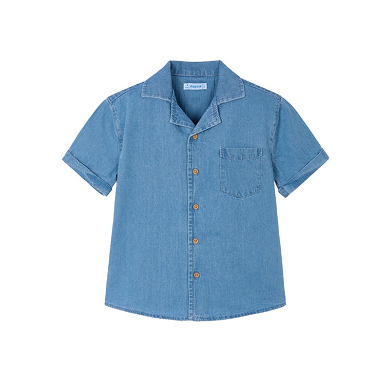 MAYORAL Camicia in denim a maniche corte bambino