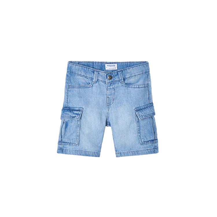 MAYORAL Bermuda cargo in jeans chiaro slavato bambino