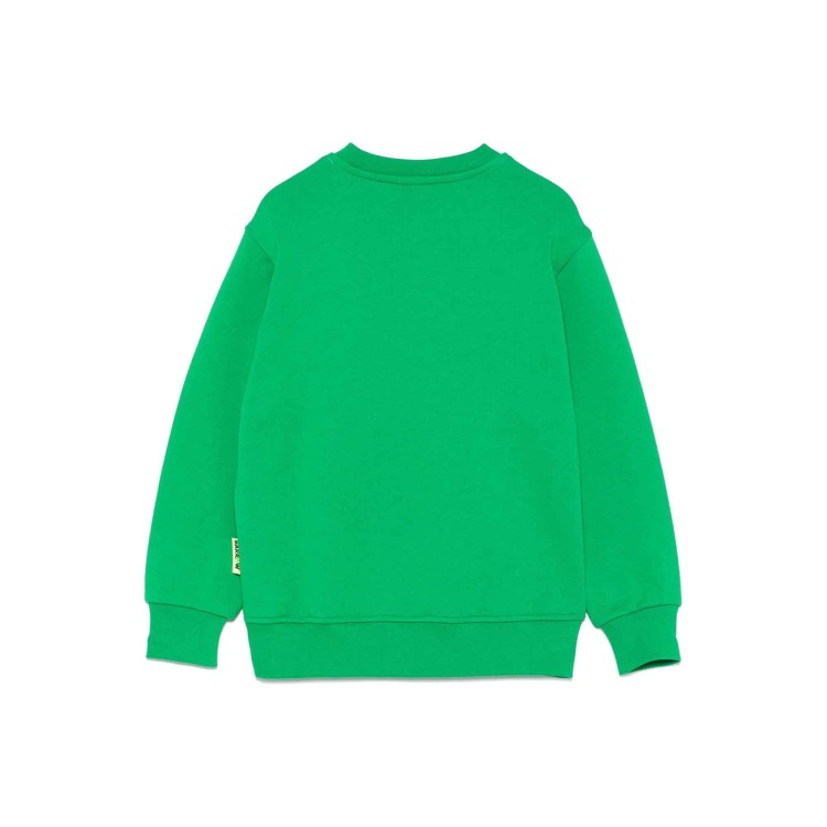 BARROW Felpa verde girocollo con stampa logo bambini