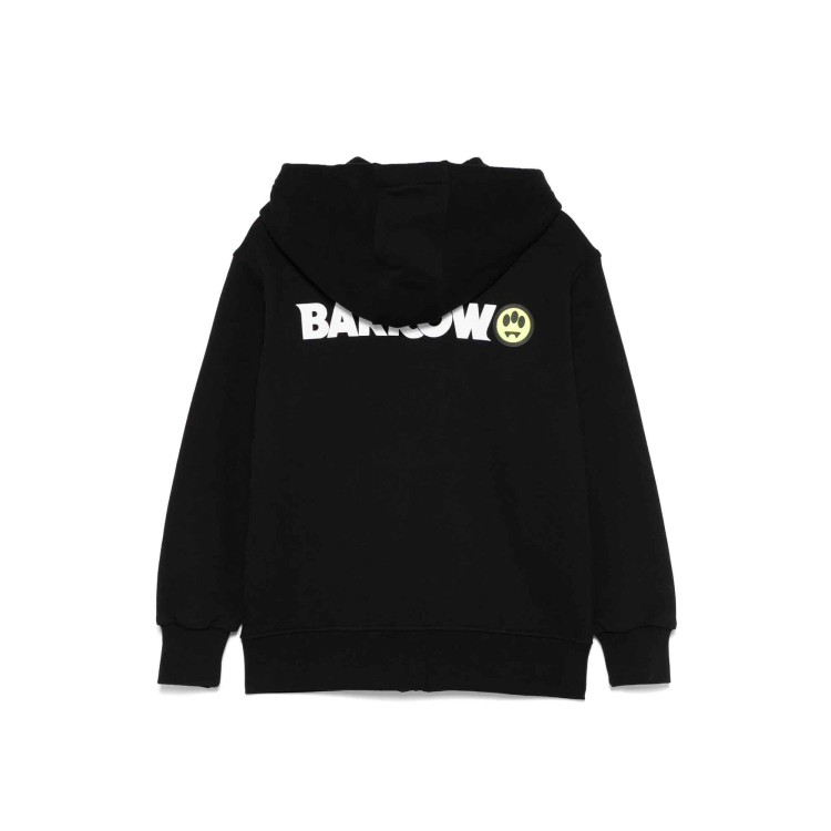 BARROW Felpa nera full-zip con cappuccio e logo bambini