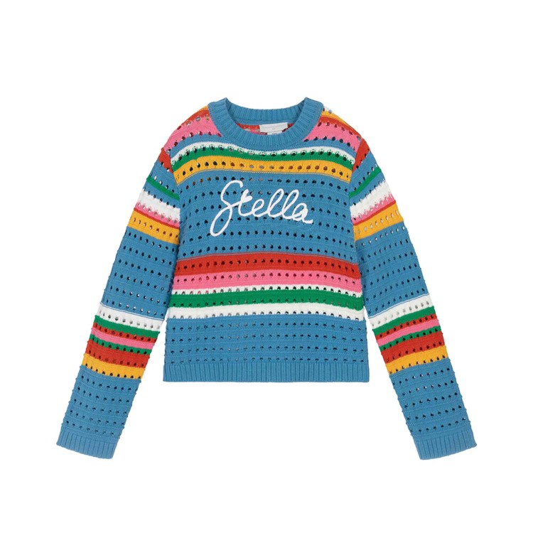 STELLA McCARTNEY Maglione multicolor in cotone a righe bambina