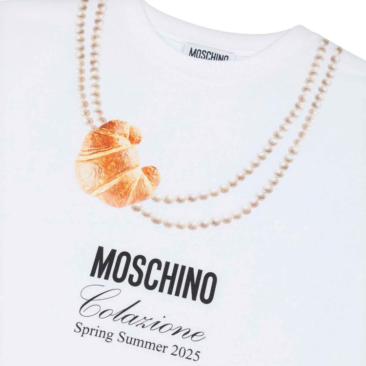 MOSCHINO T-shirt bianca con stampa grafica bambina