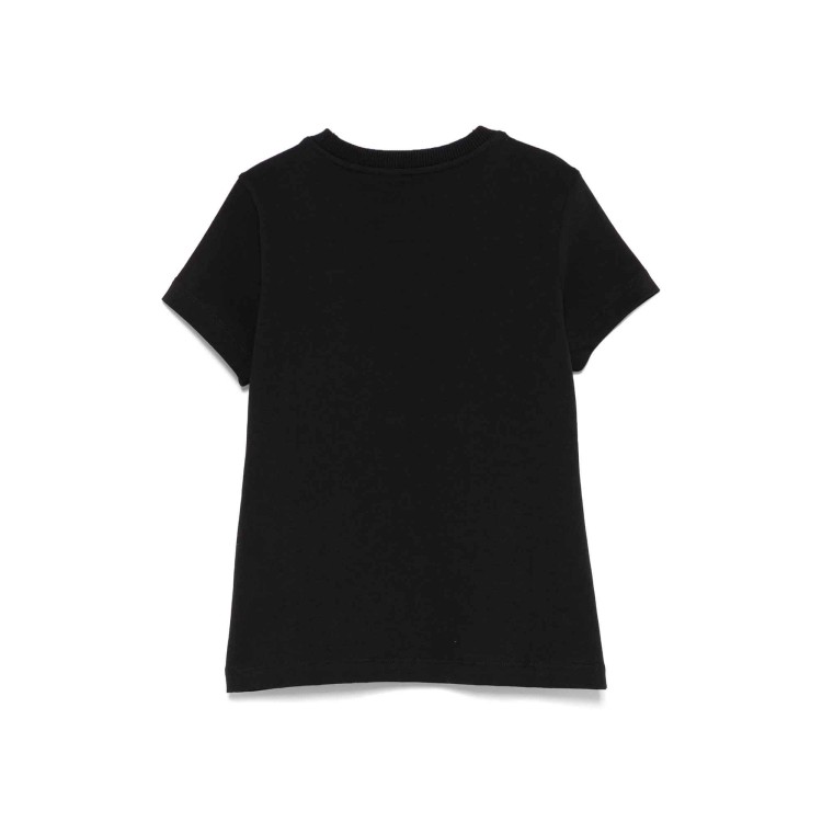 MOSCHINO T-shirt nera con logo frontale bambini