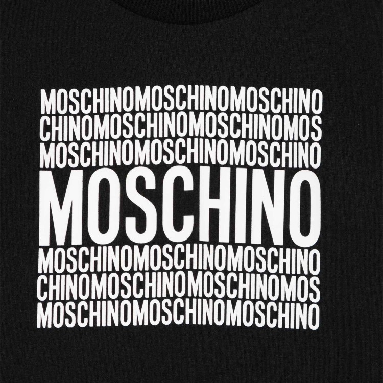 MOSCHINO T-shirt nera con logo frontale bambini