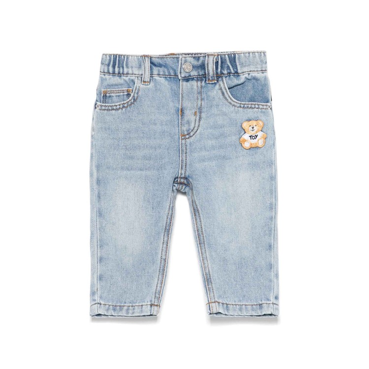 MOSCHINO Jeans con ricamo Teddy Bear neonati