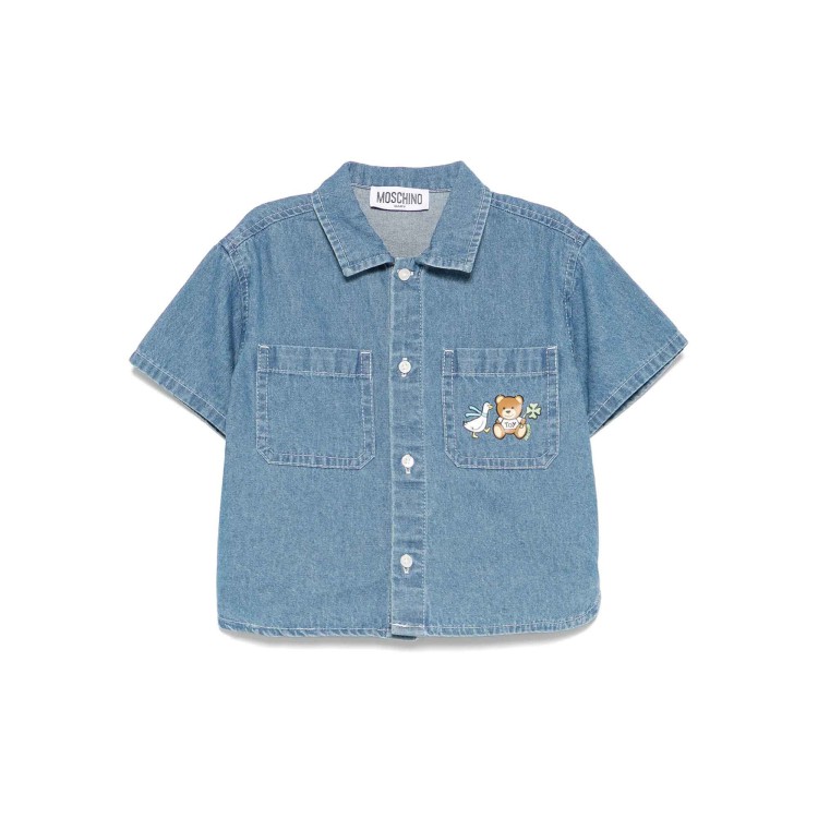 MOSCHINO Camicia in denim Teddy Bear neonato