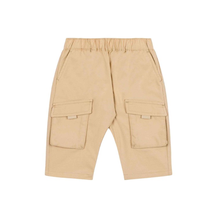 MOSCHINO Pantaloni beige con applicazione logo neonato